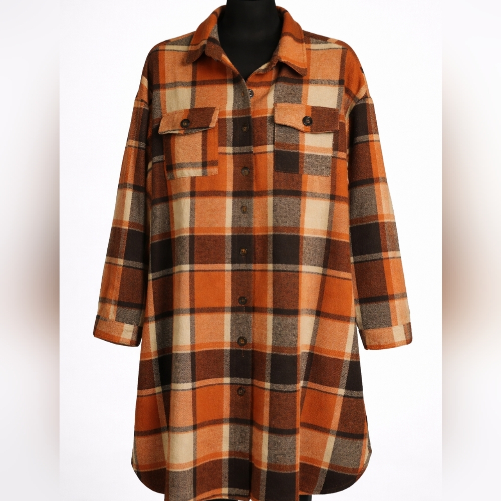 Oversized Plaid Flannel Shirt/Dress/Jacket